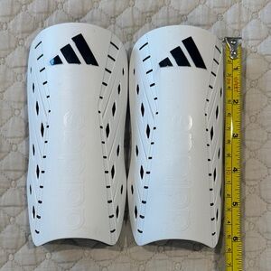 Youth adidas White Shin Guard inserts with Black Logo